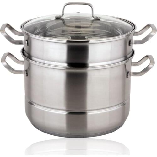 Linkfair cooking pots and pans 304 stainless steel steamer multi-layer double bottom steamer 28cm diameter decating food steamer