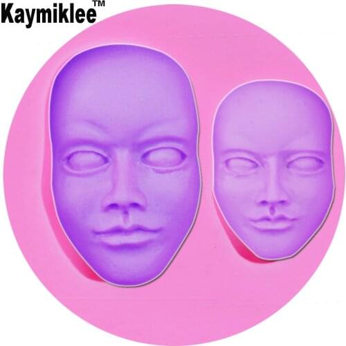 Human Face Mask UV Resin Silicone Mold Fondant Chocolate Candy Gumpaste Lollipop Crystal Epoxy Soft Clay Bake Tools M111