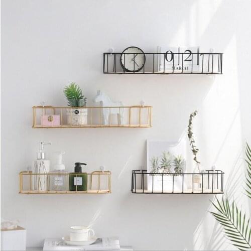 Metal Wall Rack Iron Flower Vase Holder Multi-use WoodenWall Sundries Holder Wall Shelf Storage Basket Iron Art Board Rack