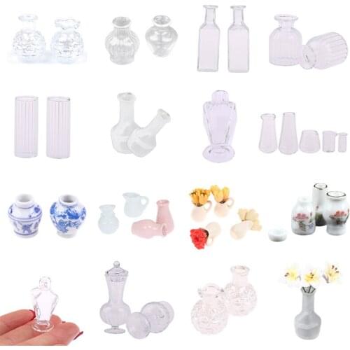 Plants Vase Mini Flower For Doll House Furniture Decoration Accessories Toys Dollhouse Miniature Potted