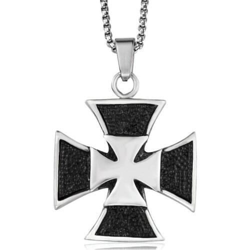 Mens Fashion Cross Pendant Necklace Punk Sweater Chain Ornament
