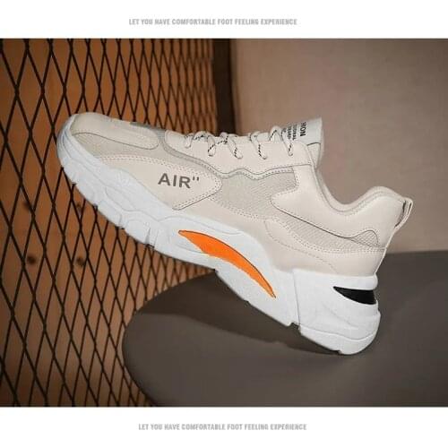 Soft and comfortable cushioning casual mens shoes Breathable leather and mesh sneakers Fashion outdoor walking running shoes