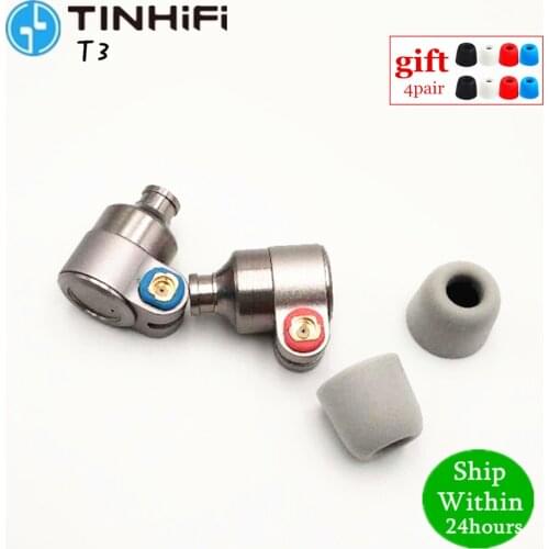 TinHIFI T3 In Ear Earphone 1BA+1DD Knowles Drive HIFI Earphone Metal Earphone Earbud with Gold-plated OFC SPC Cable t2 t4 p1 s2