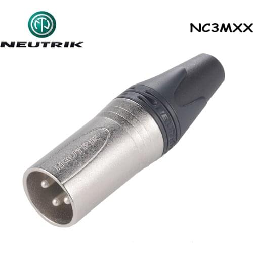 2pcs original Switzerland Neutrik NC3MXX 3 pole male cable connector with Nickel housing and silver contacts