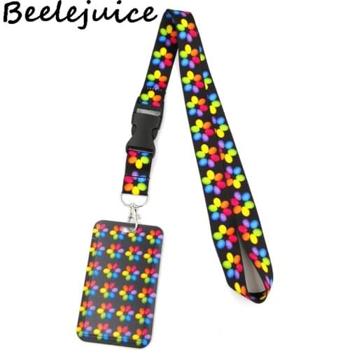 Easter Colorful Eggs Flower Creative Lanyard Card Holder Student Hanging Neck Phone Lanyard Badge Subway Card Holder Accessories