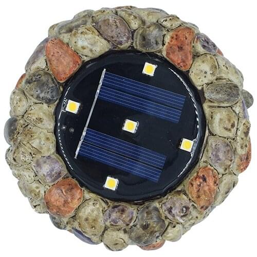Solar 5LED resin buried light outdoor garden buried lawn light simulation stone light new garden