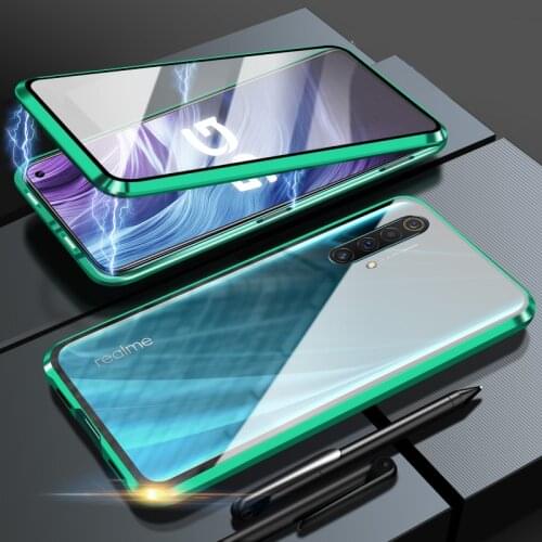 360 Full Magnetic Case For OPPO F15 F11 F9 Pro Realme X50 Pro phone Case For OPPO AX7 A31 A3S Magnet Tempered Glass phone Cover