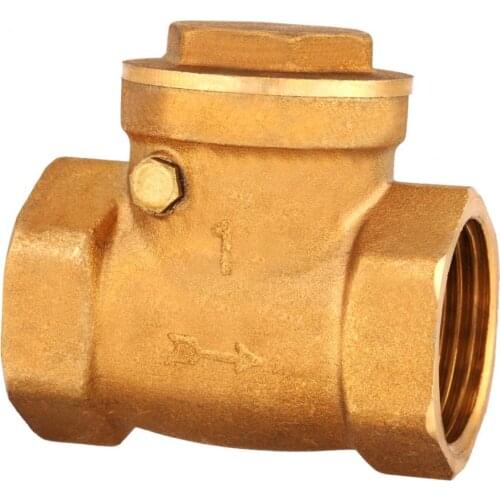 Fdit 1pc Swing Check Valve BSPP Brass Check Valve DN15 DN20 DN25 Female Thread Brass Non-return 232PSI Prevent Water Backflow