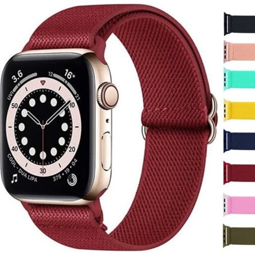 Watchband for apple watch 44mm 40mm serie 6 5 4 se band nylon solo loop for iwatch 3 strap 42mm 38mm Braided Sport Elastics belt