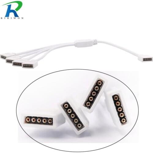 RGB Connector Lighting Accessories 4 Pin 5 Pin RGB / RGBW 1to2 1to3 1to4 Female LED RGB Splitter Cable For 5050 2835 LED Strip