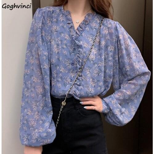 Shirts Women Chiffon Vintage Summer Elegant Basic Lady Large Size S-5XL All-match Streetwear Ruffles Popular Sun-proof Aesthetic
