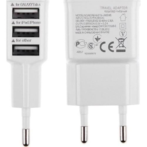 US EU Plug True 3A 3 Ports USB Power AC Wall Charger Travel Adapter for iphone IPAD AIR MINI Samsung s4 s5 NOTE 3