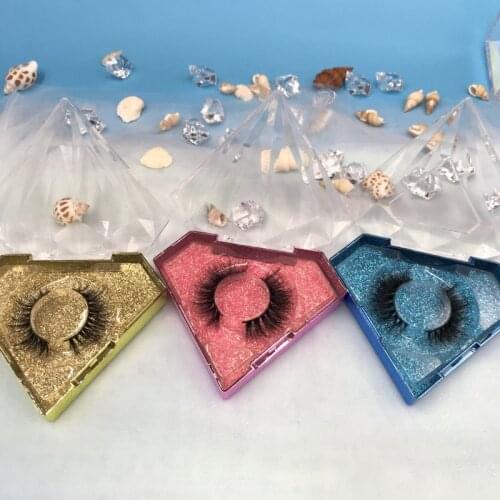 Light weight lashes new 3d mink eyelashes with diamond box hot sale lashes 20mm 18mm 22mm handmade eye lashes
