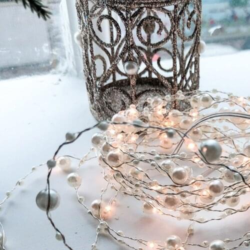 5M Pearl copper wire lights powered by AA battery wedding decoration lights/Christmas/birthday cake decoration Night light