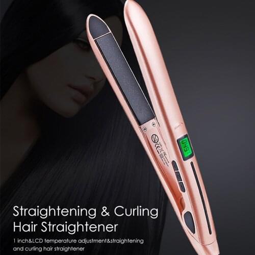 LCD Display Negative Ion Flat Iron Fast Straightening Hair Curler Curling Irons Professional Ceramic Anion Hair Straightener