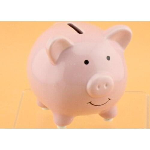 1PCS Ceramic small Cute Pig Piggy Bank ornaments Figurines Pink Pig saving money box Coin storage Money Boxes kids gifts Crafts