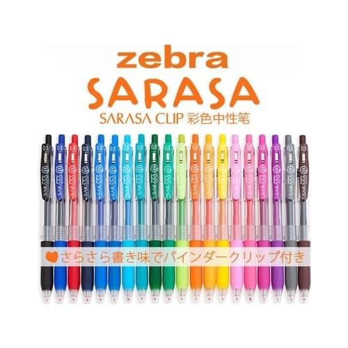 1pcs Japan Zebra SARASA JJ15 Pen Gel Juice Color Neutral Pen Color Marker Pen 0.5mm 20 Color Cute Stationery Kawaii Christmas
