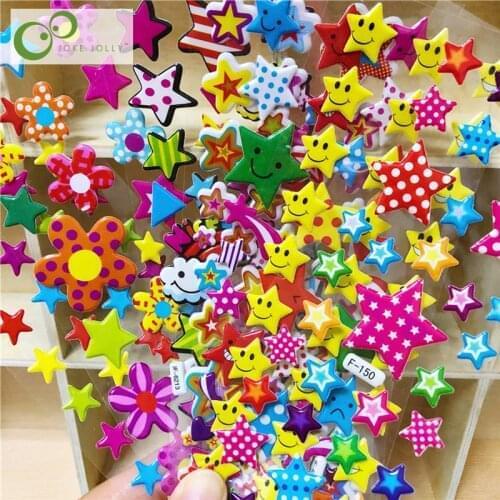 10 Sheets 3D Puffy Stickers Star Boys Girls Gift Toys for Children Teachers Reward Supplies Kids Early Learning Toys GYH