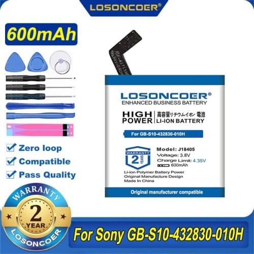 100% Original LOSONCOER 600mAh J18405 Battery For Sony GB-S10-432830-010H Smart Watch