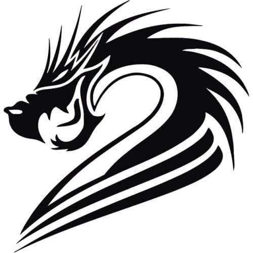 13cm*13.5cm Cartoon Interesting Car-styling Vinyl Decal Chinese Dragon Car Sticker Black/Silver S6-2978