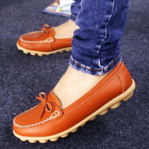 2020 Spring Women Flats Shoes Women Leather Shoes Woman Cutout Loafers Slip On Ballet Flats Ballerines Flats