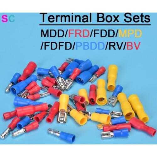 280PCS/Box Terminal Box Sets Bullet/Ring/Piggy Back/Butt Type Terminals AWG22-10 Electrical Insulated Crimp Wire Connector Kit