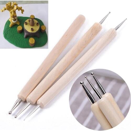 3pcs/set DIY Clay Sculpting Set Wax Carving Pottery Tool Shaper Polymer Modeling Ceramic
