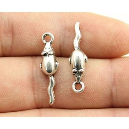 30pcs/lot--24x6mm, Antique silver plated Mouse charms,DIY supplies,Jewelry accessories