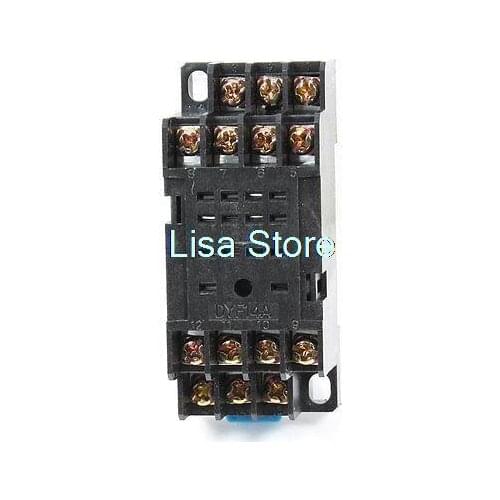 35mm DIN Rail 14 Screw Terminals 8P Power Relay Socket Base DYF14A for HH54P
