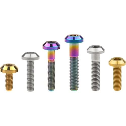 4/6/12 pcs M6 M8 Titanium Bolts M6x12 15 20 25 30 35mm M8x15 20 25 30 35 40mm for Motorcycle Disc Brake Modification Ti Screws