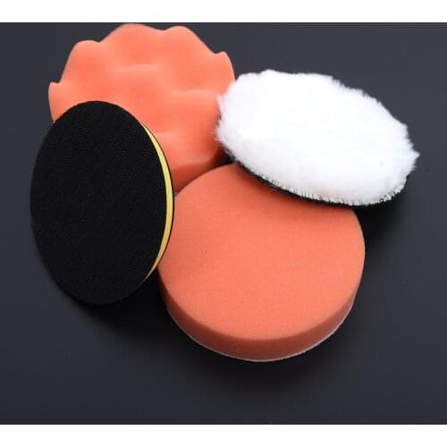 5Pcs 4inch 100mm Polishing Buffing Pad Set Flat Sponge Pad Wool Waxing Pad Buffer
