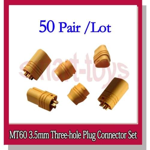 50pair MT60 3.5mm Motor Plug / Connector Set for RC lipo battery FPV Multicopter ESC Housing Lipo Motor