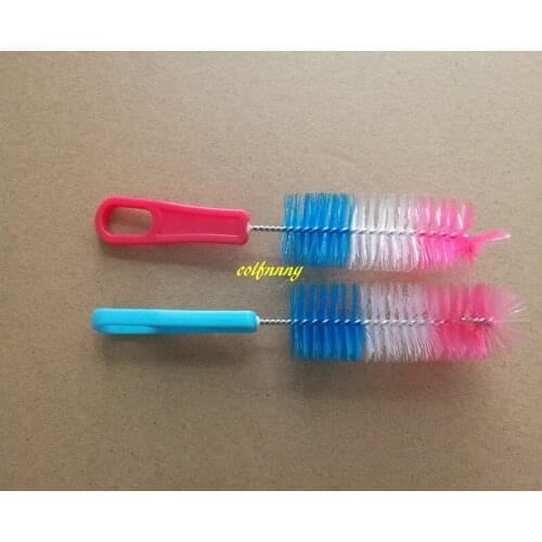 500pcs/lot 150*70*28mm Colorful Nylon Cleaning Brush Baby Feeding Bottle Spout Tube Glass Cup Brushes B53101
