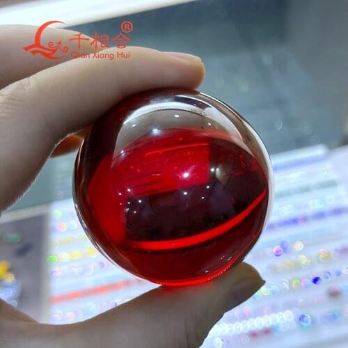 55mm orange red color sphere shape/ ball shape cz stone cubic zirconia gemstone without hole