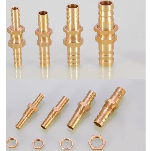 1PCS 4mm 6mm 8mm 10mm 12mm 14mm 16mm 19mm 25mm Hose Barb Bulkhead Brass Barbed Pagoda Gas Pipe Fitting Adapter