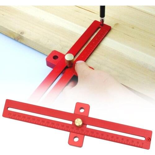 Aluminum 270mm Scale Wood Measure Ruler Straight Line Drawing Woodworking Tool