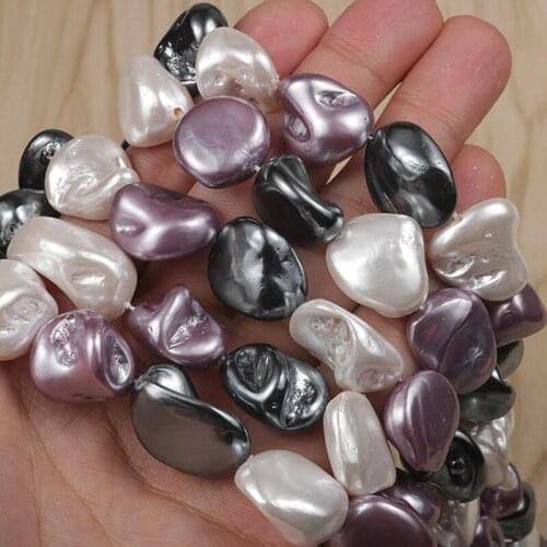 Natural Special-Shaped Shell Pearl Tooth Beads With Plated Color Imitating Baroque Tooth Beads DIY jewelry beads material