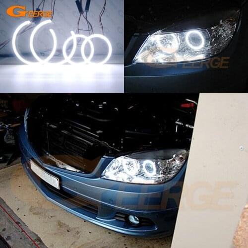 For MERCEDES BENZ C Class W204 C204 S204 C300 C350 C63 2007-2011 Excellent Ultra bright COB led angel eyes halo rings Day Light
