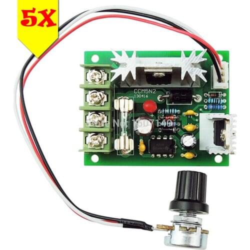 5pcs/lot 12V 24V 30V 5A DC Motor Variable Speed Controller Adjustable Electronic Speed Governor PWM 120W Speed Driver Control