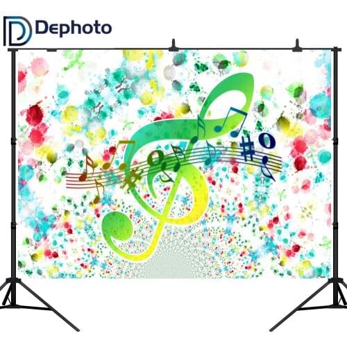 DePhoto Watercolor Musical Note Show Poster Baby Photography Backgrounds Customized Photographic Backdrop For Photo Studio