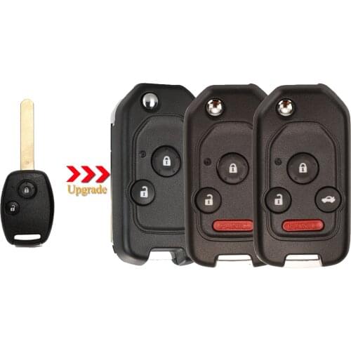 Kutery 2/3/4 Buttons Remote Car Key Shell Case For Honda Accord Civic 2006-2011 CRV 2018 Pilot with/without Button Pad