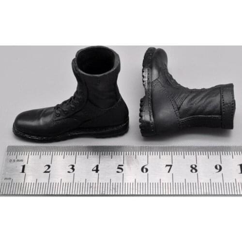 Best Sell 1/6th Special Forces PMC Black Combat Boots Solid Shoes For Usual 12 inch Doll Figures Collection