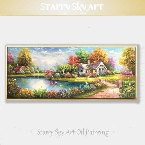 New Design Artist Hand-painted Europe Scenery Oil Painting on Canvas Luxury Art Beautiful Europe Natural Scenery Oil Painting