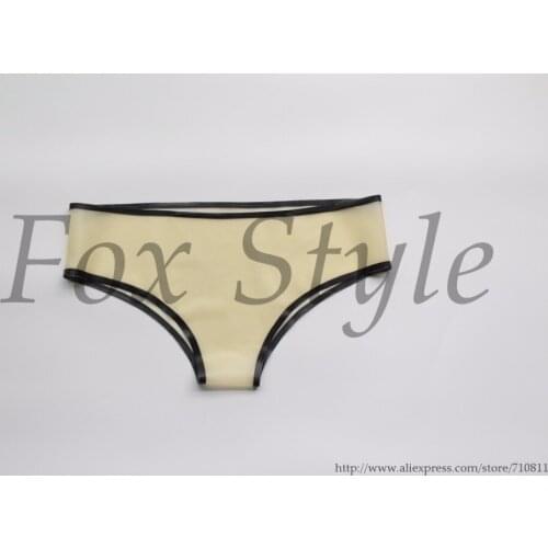 New Sexy latex Exotic Apparel Panties & Briefs in clear and black trim