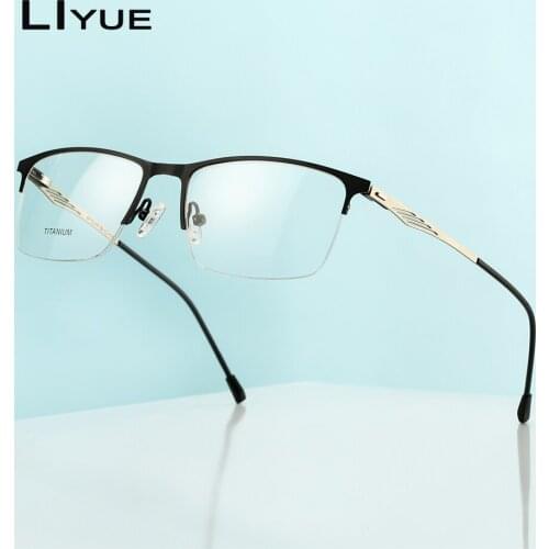 Optical Titanium Alloy Glasses Frame Men Ultralight Square Myopia Prescription eye Glasses Eyeglasses Frames Screwless Eyewear