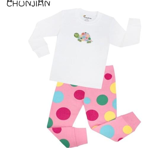 100 Cotton Girls Turtle Cartoon Pajamas Pijamas Kids Boys Pyjamas Pyjama Enfant Garcon Kids Clothing Baby Nightwear