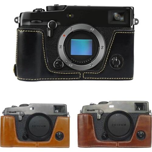 Half Body PU Leather Camera Case Bag For Fujifilm Fuji X-Pro3 XPro 3 Cover With Battery Opening