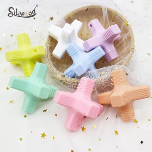 Baby Teether Teething Toys For Teeth Tiny Rod Food Grade Silicone Baby Teethers Gift Pacifier Chain Pendant Accessories BPA Free