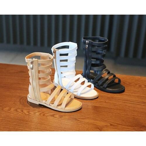 Hot Sell Summer Fashion Roman Boots High-top Girls Sandals Kids Gladiator Sandals Toddler Child Girls High Quality Shoes