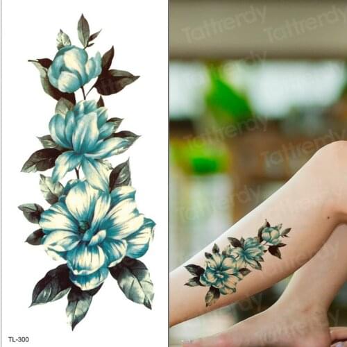 Tattoo sticker waterproof fake tattoo for girls temporary tattoo sticker flower leaves sexy tatoo stickers bikini body art wrist